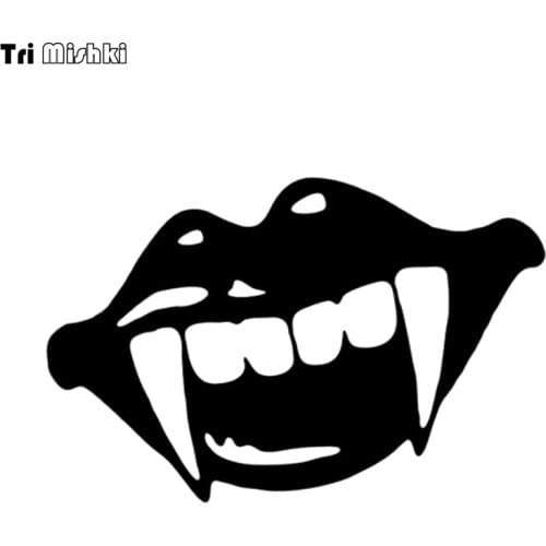 Tri mishki HZX1385 Sharp Monster Mouth car sticker Vinyl Decals Waterproof sticker on Car Body Rear Window