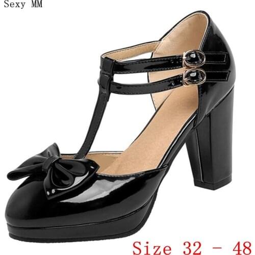 D'Orsay High Heels Ladies High Heel Shoes Women Platforms Pumps Woman Party Wedding Shoes Kitten Heels Plus Size 32 - 48