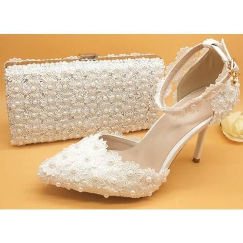 White Lace -up Party Shoes Pointed Toe Thin Heel Wedding Shoe Summer Sandal 7cm/9cm High Heel Women Party Shoes Ankle Strap