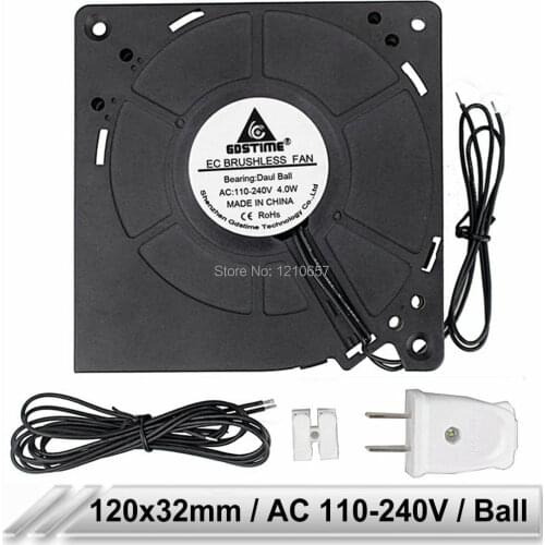 50PCS LOT Gdstime EC 120mm Turbo Blower AC 110V 120V 220V 240V Ball Bearing Brushless Cooling Cooler Fan 12032