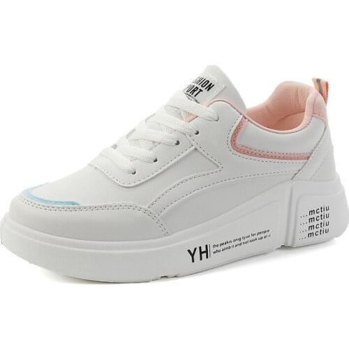 Spring and autumn new thick-soled casual all-match womens board shoes student color matching lightweight waterproof shoes