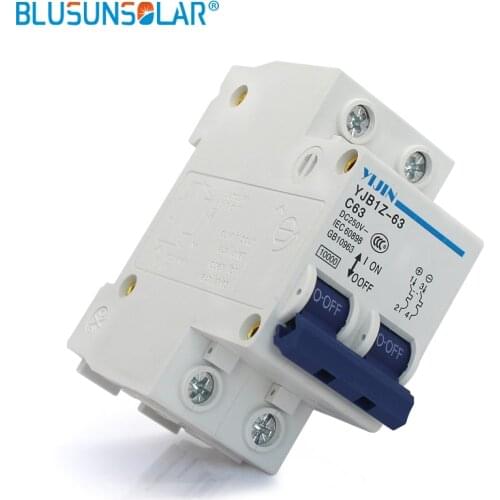 High Quality 5 Pieces/lot 2P 63A DC250V MCB Solar Photovoltaic (pv) Solar Dc Switch Dc Controller DC Circuit Breaker Solar