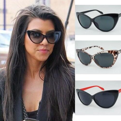 2016 Sunglasses women with box Classic Cat Eye Style Brand Designer Newly Fashion Shades black plastic Sun Glasses oculos de sol