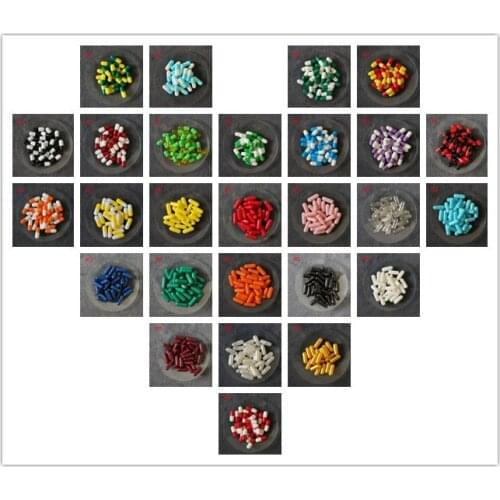 0# 200pcs/lot.0 Size High Quality Colored Hard Gelatin Empty Capsules, Hollow Gelatin Capsules ,joined or Separated Capsules