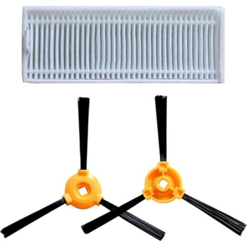 1X hepa filter and 2X 3 arm sided brushes for Ecovacs Deebot CEN360 PLUS CEN330
