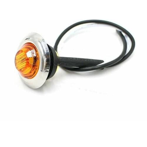 10pcs Waterproof 24V 3LED 3/4" Round Trailer Side Marker Lights Front Rear Trucks Tractors Clearance Lights Lamp Bullet Amber
