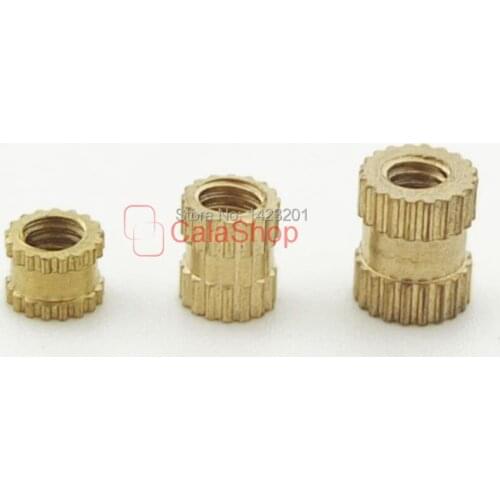 100 Pcs / Lot 3MM Brass Metric Thread Knurl Nuts Knurled Copper nuts Fasteners Hardware Accessories