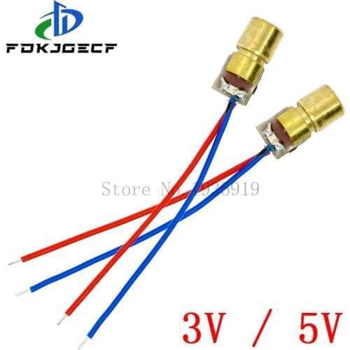 10PCS Adjustable Mini Laser Pointer Diode RED Dot Laser Diod Circuit 3V/5V 5mW 650nm Module Pointer Sight Copper Head