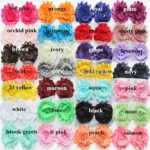 2.5'' shabby chiffon flower, shabby rose chiffon flowers for headband headwear hair accessories Rosette trim 84pcs/6yds/ lot