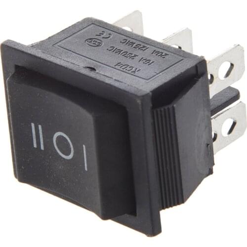 6-Terminals 3 Position ON/OFF/ON DPDT Boat Rocker Switch Double Pole Double Throw 16A 250VAC 20A 125VAC