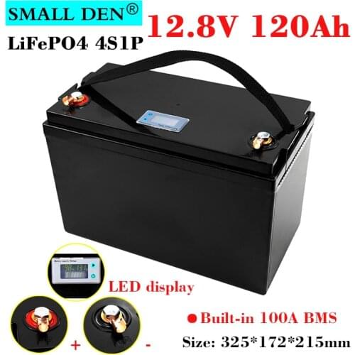 12.8V 100Ah Lifepo4 battery pack Build-in 100A BMS for 12v power supply Solar storage golf cart Inverter with Waterproof device