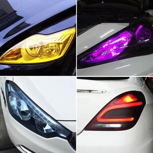 Car Vehicle Headlight Sticker Shiny Bright Style Fashionable Changed Colors Taillight Translucent Film Sticker 120*30cm