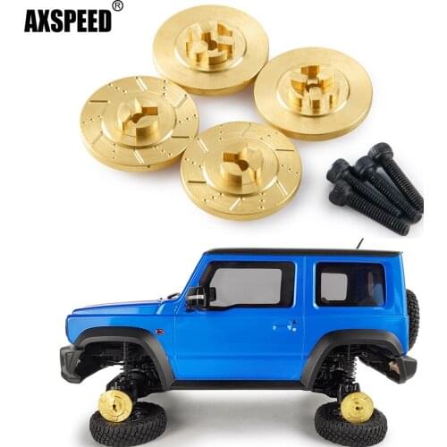 AXSPEED 4Pcs Brass Widen Counterweight Combiner Balance Weight Wheel Hubs Adapters for 1/18 Kyosho Jimny RC Car Upgrade Parts