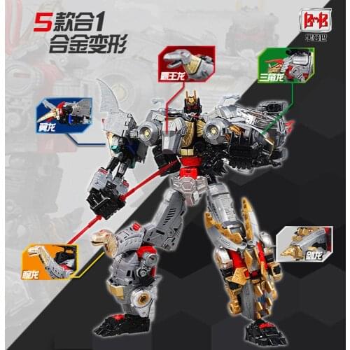 BMB Black Mamba BPF G1 Transformation Toys Figure Action Dinoking 5 in 1 Transformed Dragon Combination Robot Toys For Boy Gift