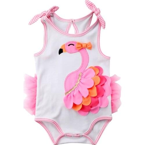 Newborn Kids Baby Girl 3D Printed Bodysuit One Pieces Sleeveless Tutu Summer Jumpsuit Sunsuit Outfits Clothes