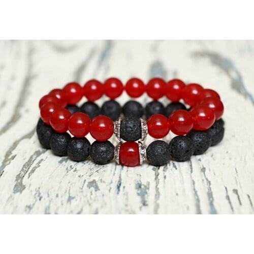 Soulmate bracelets love couple. Distance set of two