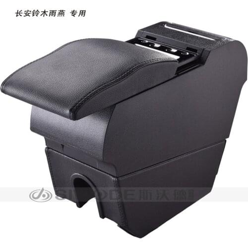 Free Punch Wooden Pu Leather Special Car Armrest Box with 4 USB Hole for SUZUKI Swift