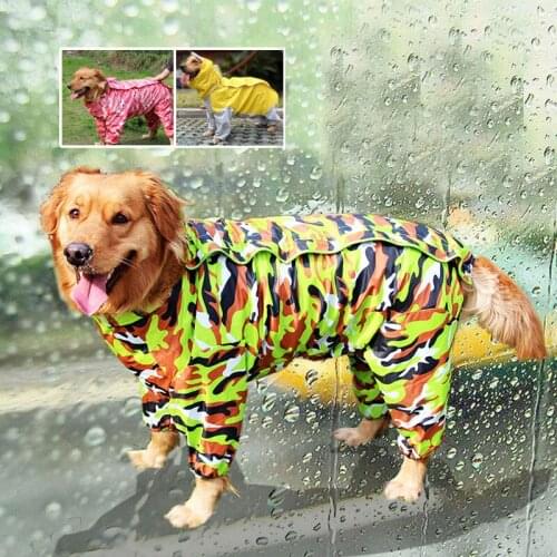 Raincoat For Dogs Waterproof Dog Coat Jacket camouflage Dog Raincoat Clothes For Small Medium Large Dogs