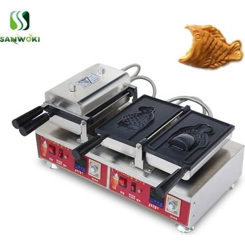 Electric Fish Cake Taiyaki Mold Maker Machine taiyaki waffle pan maker machine Ice cream fish taiyaki machine baker pan