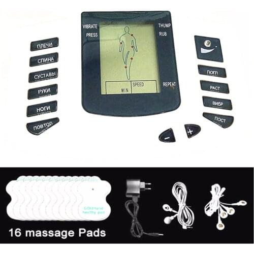 JR309 new Russian key Electrical Stimulator Full Body EMS Relax Muscle Therapy Massager,slimming Pulse tens Acupuncture +16 pads