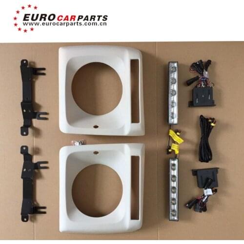 G class w463 G63 g65 G500 headlight cover with led lights LED DAY RUNNING LIGHTS for w463 G63 G65 G500 4*4 led work light