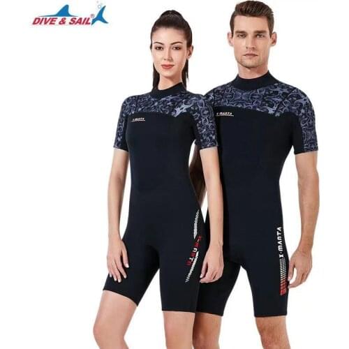 Men Womens Wetsuits 1.5mm Neoprene Back Zip Shorty Dive Skin for Spearfishing,Snorkeling Surfing Scuba Diving Suit