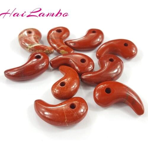 HaiLambo Handmade Natural Rainbow Stone Carved Magatama Pendant Comma Bead Amulet for Making Jewelry Pendants for Gift GY03