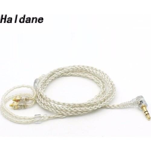 Free Shipping Haldane MMCX Cable 3.5MM Silver Plated Cable Earphone Upgrade Cable for Shure SE846 SE535 SE315 SE215 UE900