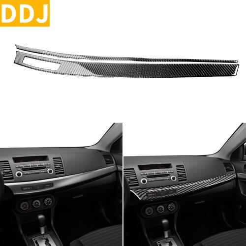 For Mitsubishi Lancer GT GTS ES DE 2008-2015 Carbon Center Dash Trim Sticker Co-pilot Dashbord Modified Strip Car Accessories