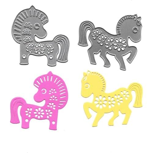 Rocking Horse Metal Cutting Dies Scrapbooking Embossing Folders for Card Making Craft Stencil Hobby Punching Molds Paper DIY