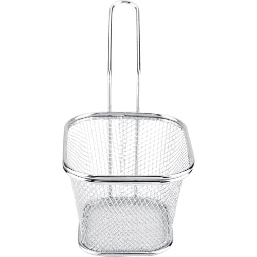 Mini Stainless Steel Chips Deep Fry Baskets Food Presentation Strainer Potato Cooking Tool Fried Basket Snack Chips Basket
