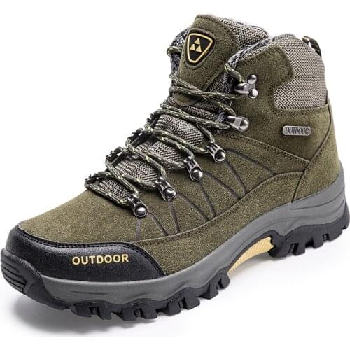 Men Outdoor Sneakers Cotton Fabric Lace-up Hiking Shoes Waterproof Anti-Skidding Male Sports Shoes Dropshipping 0911