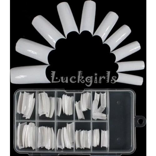 100 Pcs White French Kit Case UV Gel False Nail Art Tips DIY Tool Salon Set Tip Boxed Manicure Acrylic