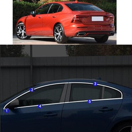 Car Sticker Garnish Pillar Window Middle Strip Trim Frame Hoods For Volvo S60 2013 2014 2015 2016 2017 2018 2019
