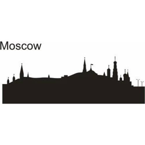 MOSCOW City Decal Landmark Skyline Wall Stickers Sketch Decals Poster Parede Home Decor Sticker