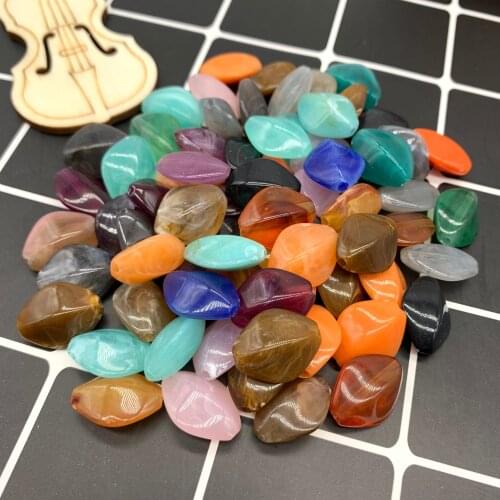 NEW 20pcs 16x14mm Rhombus Shape Beads Imitation Stone Beads for Jewelry Making Bracelet Pendant DIY RS21