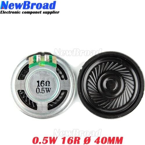2pcs/lot New Ultra-thin Mini speaker 16 ohms 0.5 watt 0.5W 16R speaker Diameter 40MM 4CM thickness 5MM