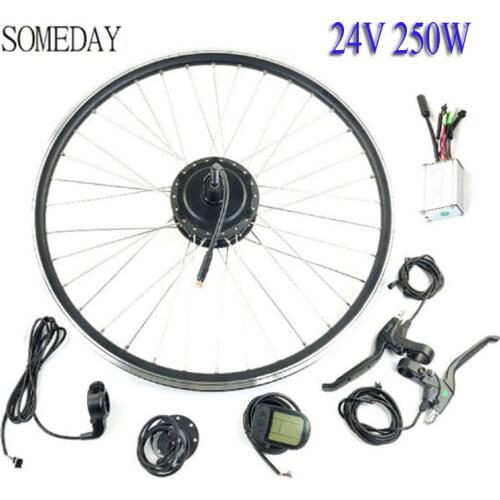 SOMEDAY 24V250W ELECTRIC BICYCLE CONVERSION KIT Rear Cassette Hub Motor Wheel with LCD5 Display with 16"-28" 700C Ebike Kit