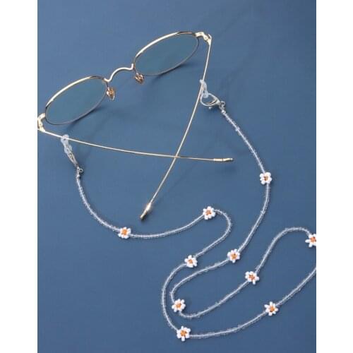 New fashion flower rice bead glasses chain bohemian colored rice Bead mask necklace 2021 fashion Jewelry