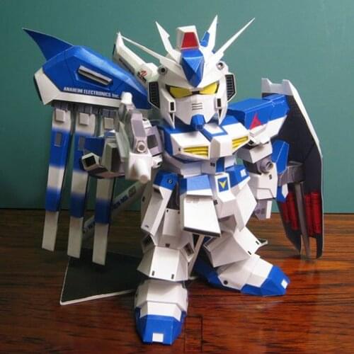 SD RX-93-2 Hi-V Blue Manatee Gundam Fine Version 3D Paper Model DIY Handmade Toy