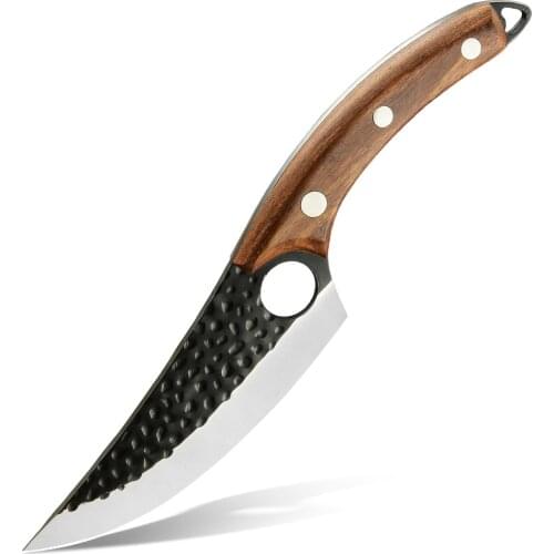 XYJ Serbian Boning Knife 6 Inch Meat Cleaver Chef Knives High Carbon Steel Curving Butcher Knives For Kitchen Camping BBQ Tool