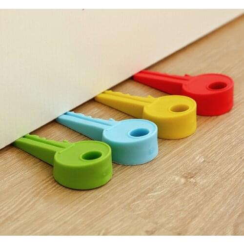 Silicone door stopper with round hole Key shaped Security Guard Stopper Door Stop Wedge Slope design for door seam 0.4-2cm
