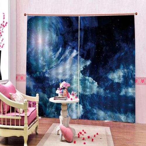 Blue curtains Photo 3D Curtains for Living Room Window curtains sky curtain Decoration curtains