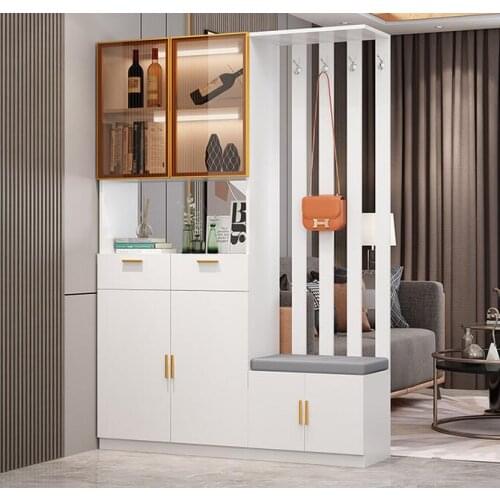 Light luxury porch cabinet wine cabinet shoe cabinet household door clothes and hats storage integrated cabinet door hall cabine