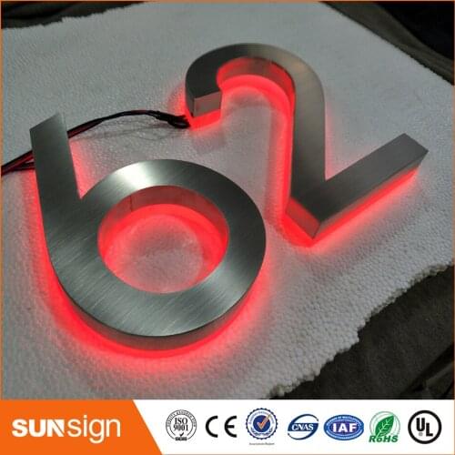 H 35cm Outdoor & Indoor advertising backlit illuminated letters font, stainless steel acrylic halo lit letters