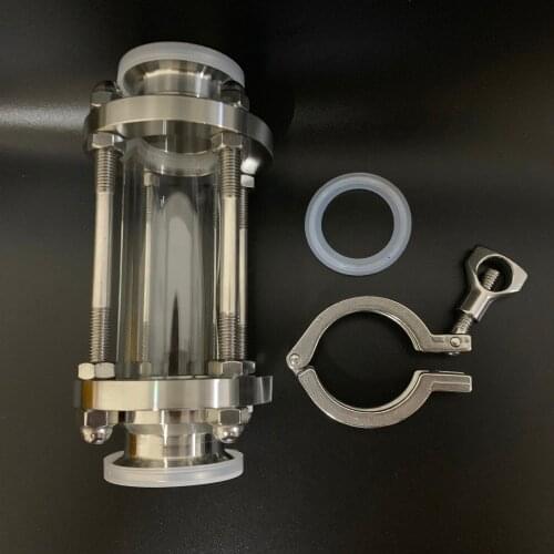 63mm Tri Clamp Clover Flow Sight Glass Diopter Home Brew Diary Product 304 Stainless Sanitary Fitting Ferrule OD 77.5mm