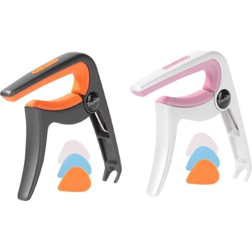 Universal Guitar Capo Adjusting Tuner Quick Change Clamp Key for Acoustic Classical Electric Guitar Ukulele Parts with 3 Picks