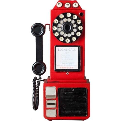 Vintage Retro Nostalgic Wall Hanging Handset Telephone Model Decoration Ornaments Bar Restaurant Creative Furnishings Artware