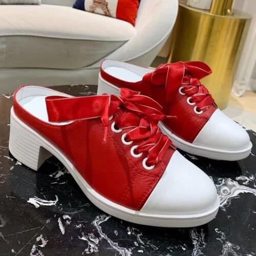 Woman Shoes New Design Flat Mules Women Fashion Outdoors Half Toe Woman Shoes Leather Slippers Dress Runway Zapatos De Mu mujer