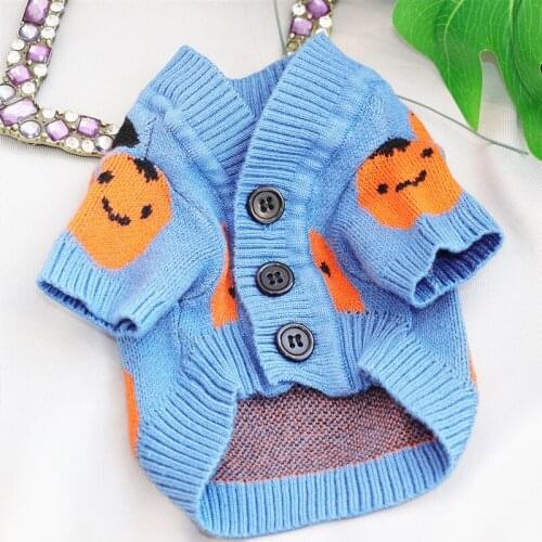 Winter Cardigan Pet Sweater Blue Orange Schnauzer Pomeranian Yorkshire Teddy Cat Bichon Poodle Puppy Dog Clothes